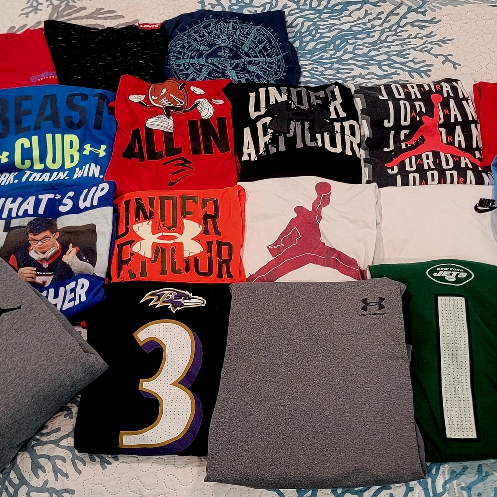 Huge 21 Piece Bulk Boys Name Brand Clothing Lot- All Sized Youth Large